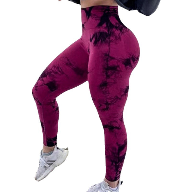 High Waist Seamless Tie-Dye Yoga Pants