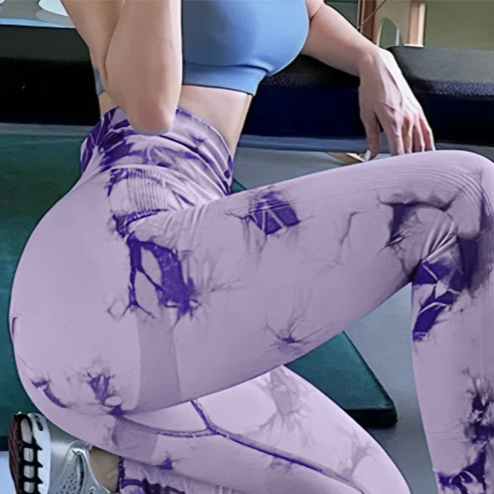 High Waist Seamless Tie-Dye Yoga Pants