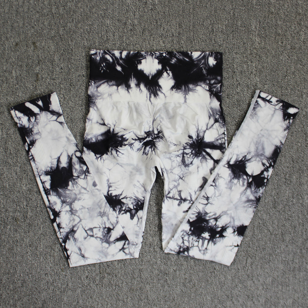 Elara's High Waist Seamless Tie-Dye Yoga Pants
