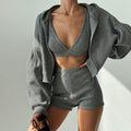 Maison Elara's Zipper Hooded Tracksuit Set